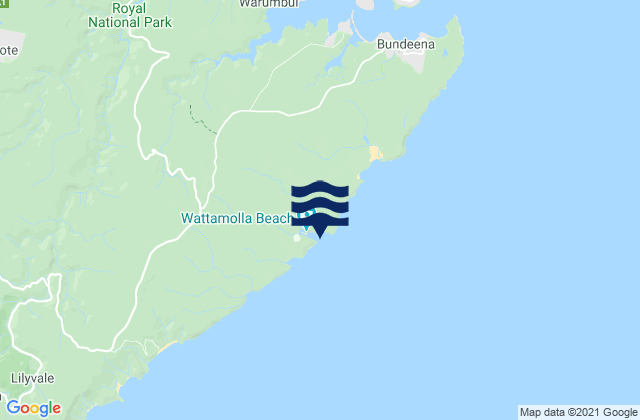 Mappa delle Getijden in Wattamolla Beach, Australia