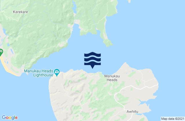 Mappa delle Getijden in Wattle Bay, New Zealand