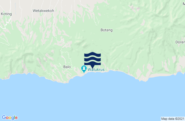 Mappa delle Getijden in Watublapi, Indonesia