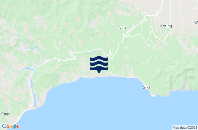 Mappa delle Getijden in Watubura, Indonesia