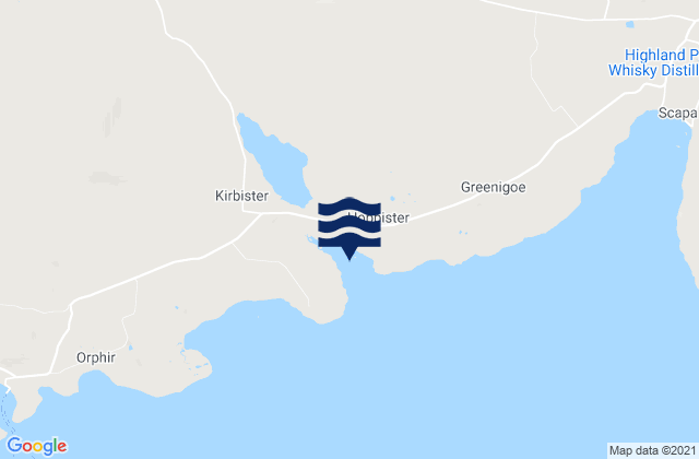 Mappa delle Getijden in Waulkmill Bay, United Kingdom