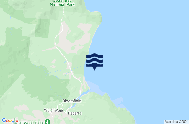 Mappa delle Getijden in Weary Bay, Australia
