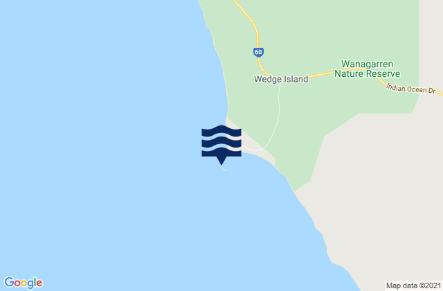 Mappa delle Getijden in Wedge Island, Australia
