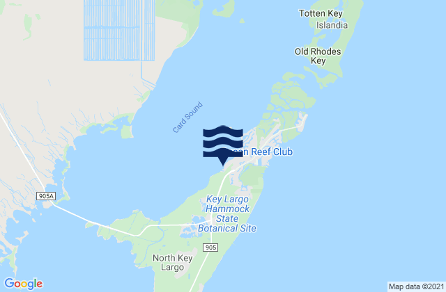 Mappa delle Getijden in Wednesday Point (Key Largo Card Sound), United States