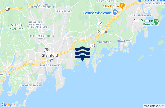 Mappa delle Getijden in Weed Beach, United States