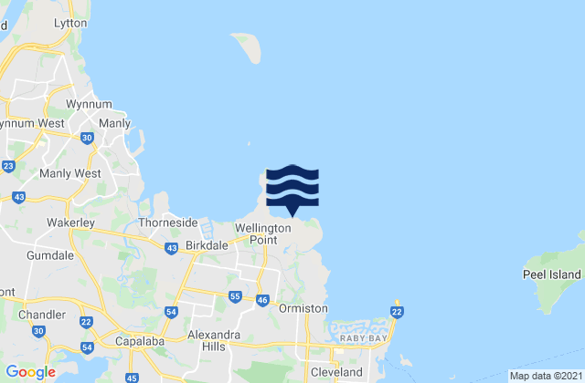 Mappa delle Getijden in Wellington Point, Australia