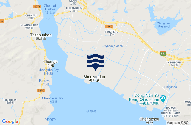 Mappa delle Getijden in Wencun, China
