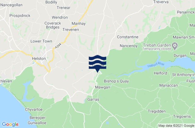 Mappa delle Getijden in Wendron, United Kingdom