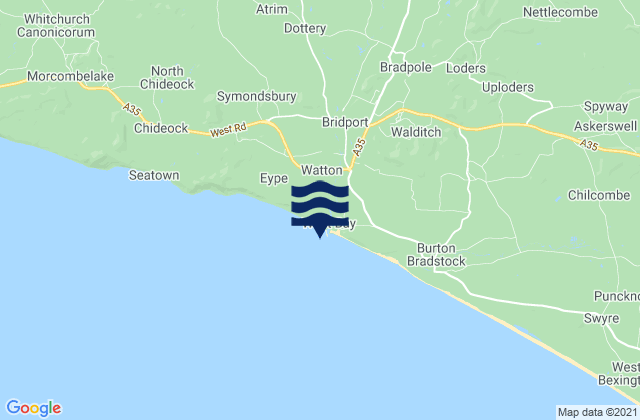 Mappa delle Getijden in West Bay - West Beach, United Kingdom