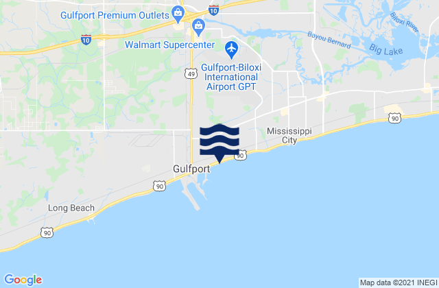 Mappa delle Getijden in West Gulfport, United States