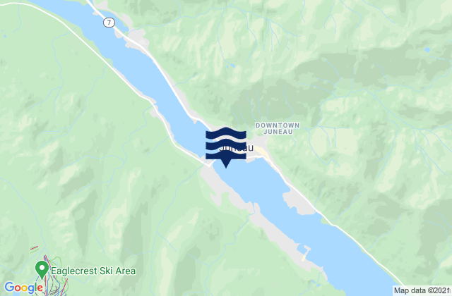 Mappa delle Getijden in West Juneau NE of, United States