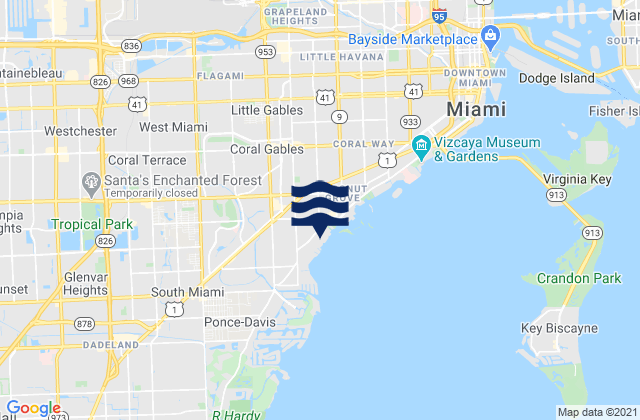 Mappa delle Getijden in West Miami, United States