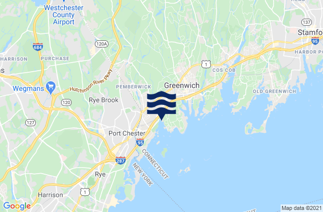 Mappa delle Getijden in West Point off Duck Island, United States