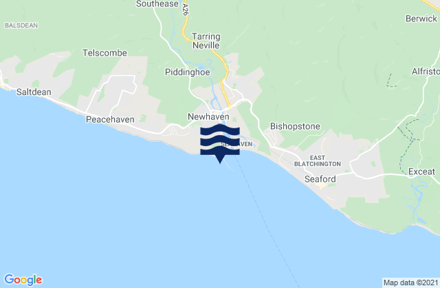 Mappa delle Getijden in West Quay Beach, United Kingdom