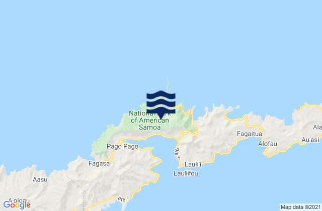 Mappa delle Getijden in West Vaifanua County (historical), American Samoa