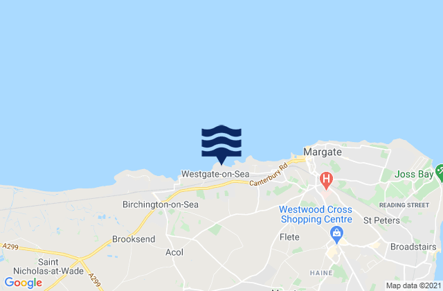 Mappa delle Getijden in Westgate on Sea, United Kingdom