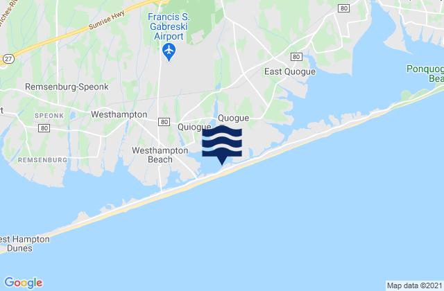 Mappa delle Getijden in Westhampton Beach, United States