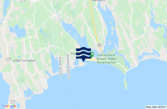 Mappa delle Getijden in Westport Harbor Entrance, United States