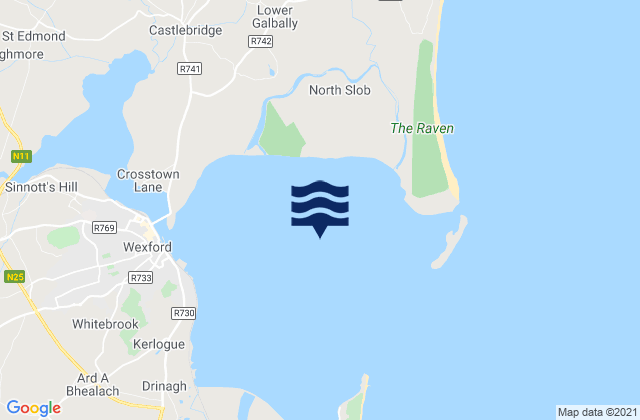 Mappa delle Getijden in Wexford Harbour, Ireland