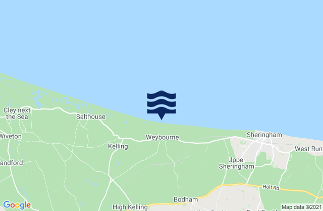 Mappa delle Getijden in Weybourne Beach, United Kingdom