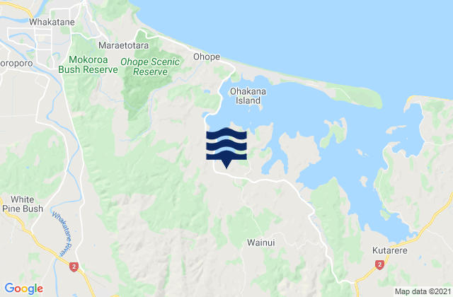 Mappa delle Getijden in Whakatane District, New Zealand
