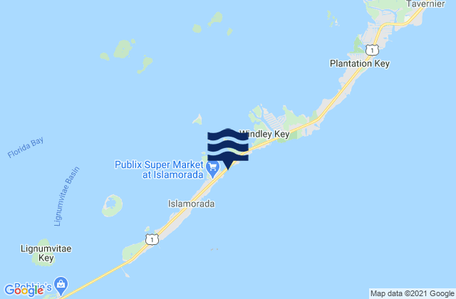 Mappa delle Getijden in Whale Harbor Channel (Hwy. 1 Bridge Windley Key), United States