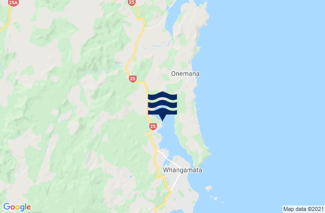 Mappa delle Getijden in Whangamata Harbour, New Zealand