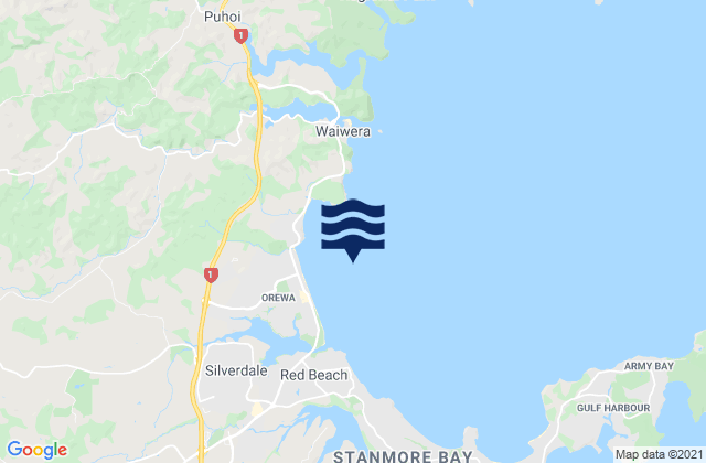 Mappa delle Getijden in Whangaparaoa Bay, New Zealand