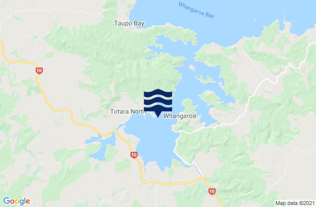Mappa delle Getijden in Whangaroa Harbour, New Zealand