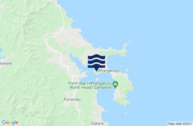 Mappa delle Getijden in Whangaruru Harbour, New Zealand