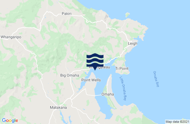 Mappa delle Getijden in Whangateau Harbour, New Zealand