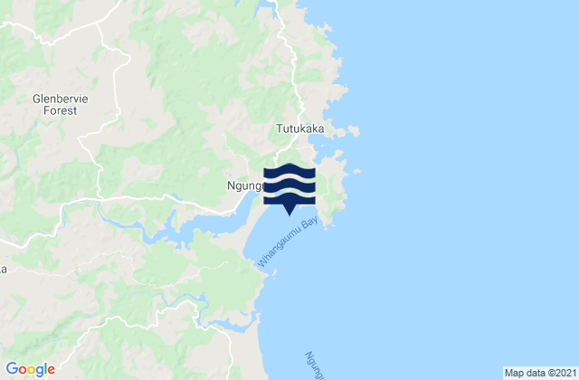 Mappa delle Getijden in Whangaumu Bay, New Zealand