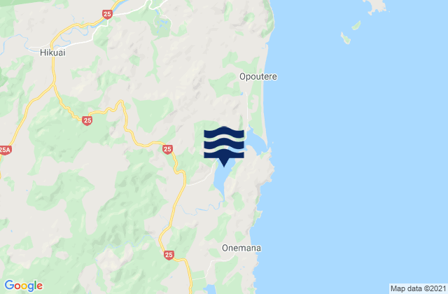 Mappa delle Getijden in Wharekawa Harbour, New Zealand