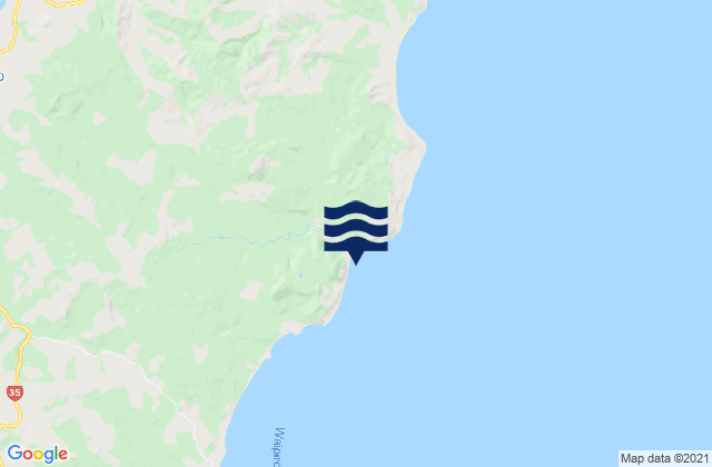 Mappa delle Getijden in Whareponga Bay, New Zealand
