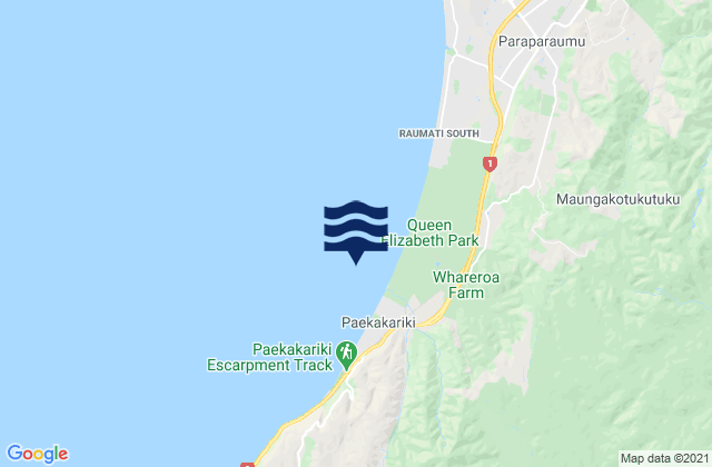 Mappa delle Getijden in Whareroa Beach, New Zealand