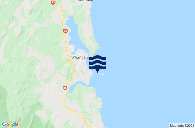 Mappa delle Getijden in Whenuakura Island, New Zealand