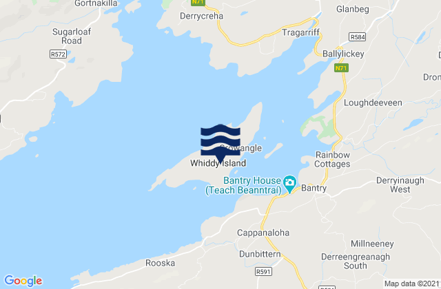 Mappa delle Getijden in Whiddy Island, Ireland