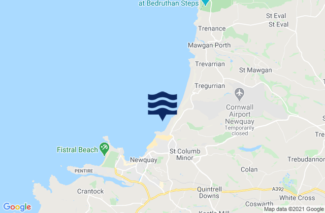 Mappa delle Getijden in Whipsiderry Beach, United Kingdom