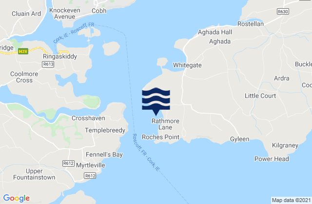 Mappa delle Getijden in White Bay, Ireland