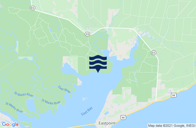 Mappa delle Getijden in White Beach East Bay, United States