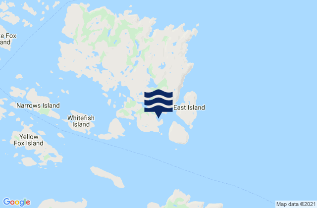 Mappa delle Getijden in White Bear Arm, Canada