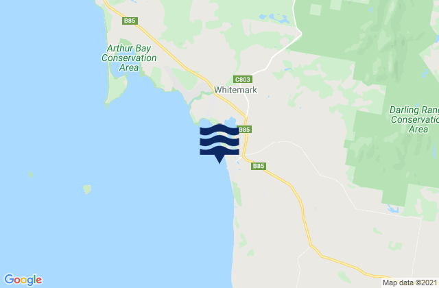 Mappa delle Getijden in Whitemark Beach, Australia