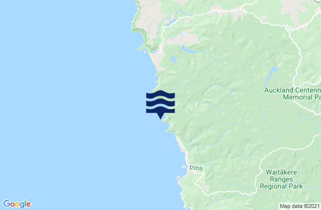 Mappa delle Getijden in Whites Beach, New Zealand