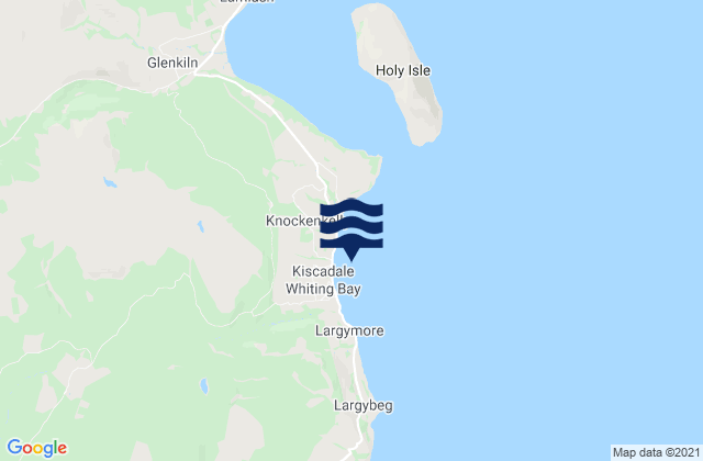 Mappa delle Getijden in Whiting Bay Beach, United Kingdom