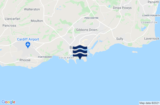 Mappa delle Getijden in Whitmore Bay Beach, United Kingdom