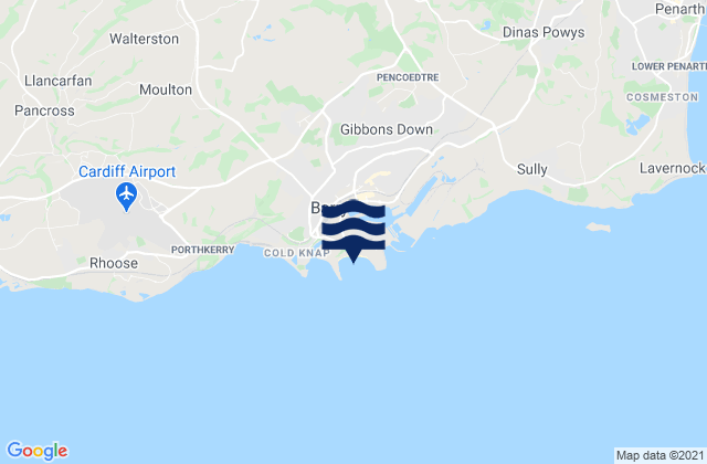 Mappa delle Getijden in Whitmore Bay, United Kingdom