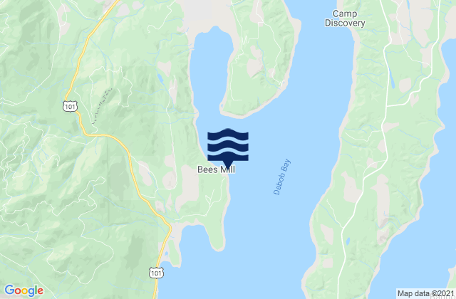 Mappa delle Getijden in Whitney Point Dabob Bay, United States