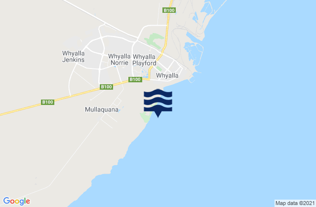 Mappa delle Getijden in Whyalla, Australia