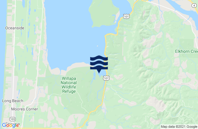Mappa delle Getijden in Willapa Bay, United States