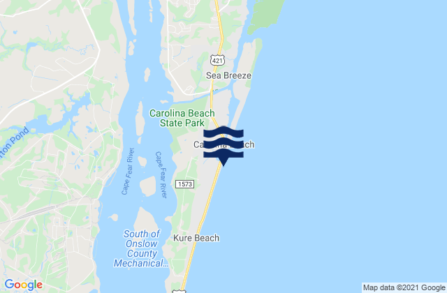 Mappa delle Getijden in Wilmington Beach, United States